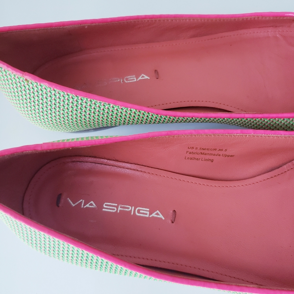 Vintage Via Spiga Green and Pink Flats - Picture 10 of 15